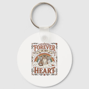 Forever In My Heart Cat Memorial Rainbow Bridge Vi Key Ring