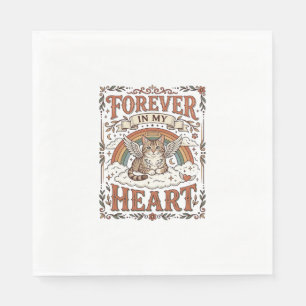 Forever In My Heart Cat Memorial Rainbow Bridge Vi Napkin