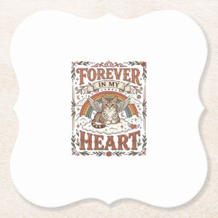 Forever In My Heart Cat Memorial Rainbow Bridge Vi Paper Coaster
