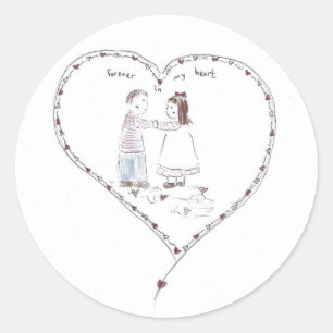 forever in my heart classic round sticker