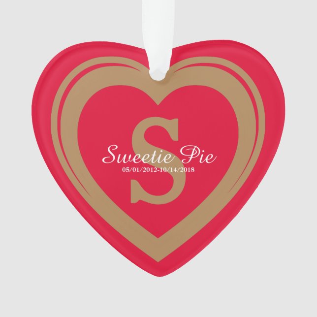 Forever in My Heart Red Memorial Ornament (Front)