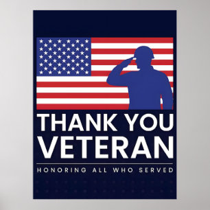 Forever in Our Debt—Happy Veterans Day Poster