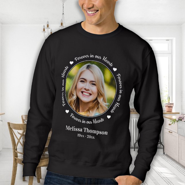 Forever in our Heart Personalized Picture Memorial Sweatshirt (Creator Uploaded)