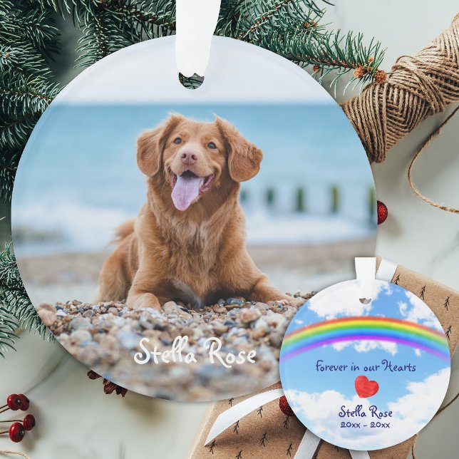 Forever in our Heart - Rainbow Bridge Pet Memorial Ornament (Creator Uploaded)