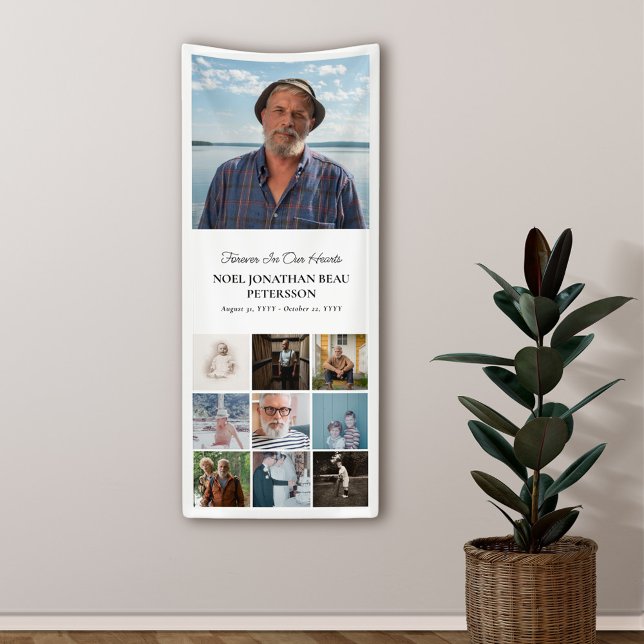 Forever In Our Hearts 10 Photo Collage Memorial Banner (Creator Uploaded)