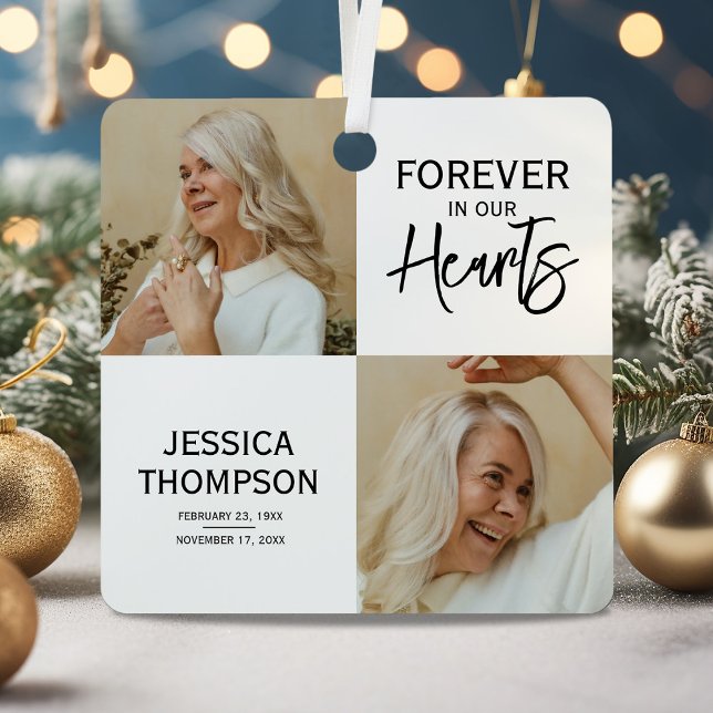 Forever in our Hearts 4Photo Memorial Metal Tree Decoration (Creator Uploaded)