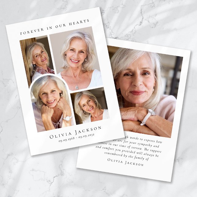 Forever in Our Hearts Arch Funeral Sympathy  Thank You Card (Creator Uploaded)