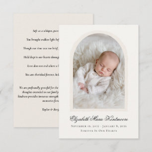 Forever in Our Hearts Baby Memorial Photo Card