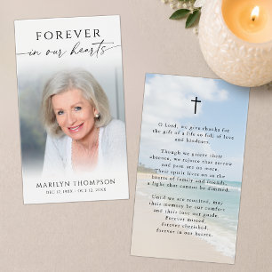 Forever in Our Hearts Beach Memorial Prayer Cards