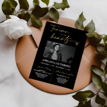 Forever in Our Hearts Black Gold Funeral Memorial