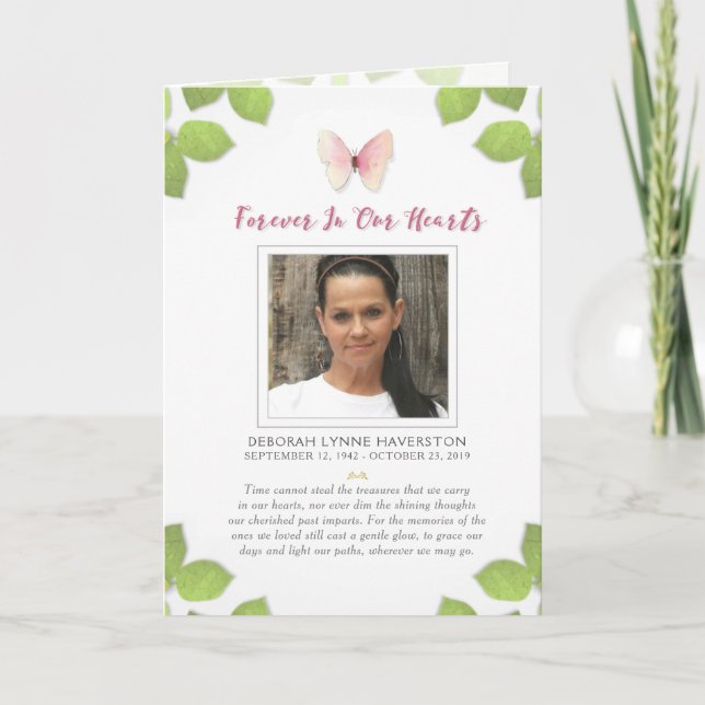 Forever in Our Hearts Butterfly Photo Thank You (Front)