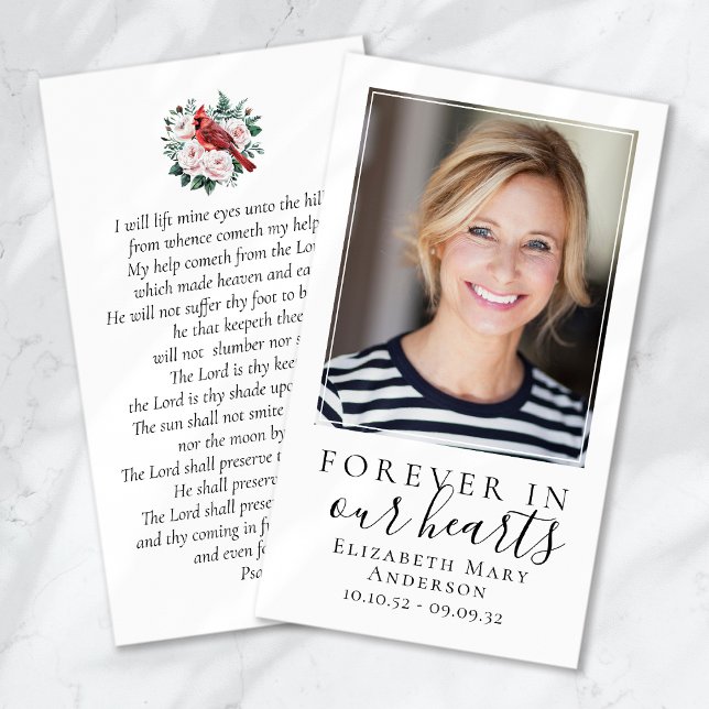 Forever in Our Hearts Cardinal Funeral Prayer Card (Creator Uploaded)