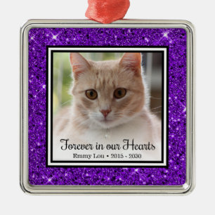 Forever In Our Hearts Cat Metal Ornament