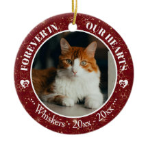 Forever in Our Hearts Cat Photo and Name Memorial