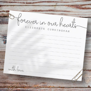 Forever In Our Hearts Chic Modern Attendance Card