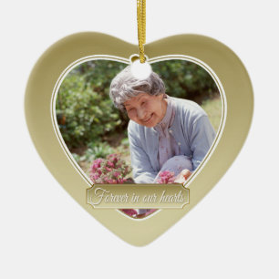 Forever in our Hearts Christmas-Gold Ceramic Ornament