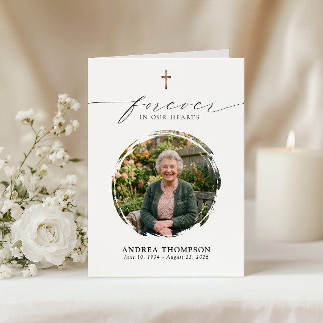 Forever in our Hearts Circle Funeral Photo Service Program (Creator Uploaded)