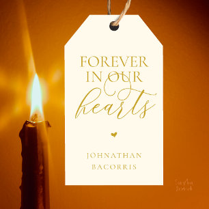 Forever in Our Hearts Classy Memorial Candle Favou Gift Tags
