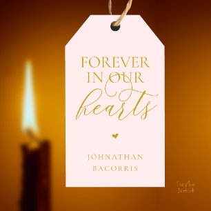 Forever in Our Hearts Classy Memorial Candle Favou Gift Tags