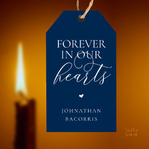 Forever in Our Hearts Classy Memorial Candle Favou Gift Tags