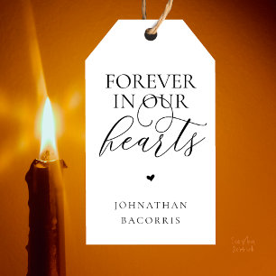 Forever in Our Hearts Classy Memorial Candle Favou Gift Tags