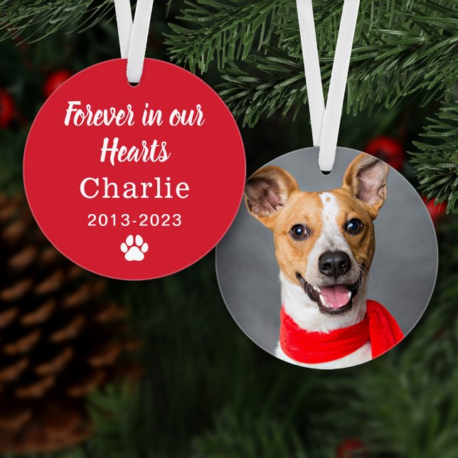 Forever in Our Hearts Custom Pet Photo Keepsake Ornament (Creator Uploaded)