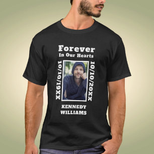Forever In Our Hearts Custom Photo Death Memorial T-Shirt