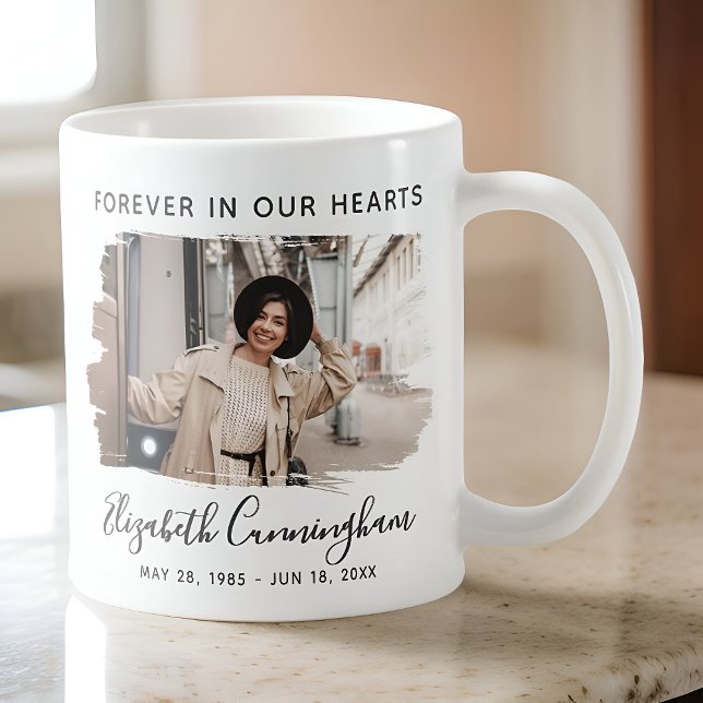 Forever in our Hearts Custom Photo Memorial Coffee Mug (Creator Uploaded)