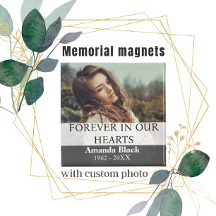 Forever in our Hearts, Custom Photo Memorial Magnet