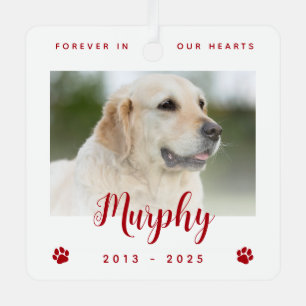 Forever In Our Hearts Dog Photo Pet Memorial Metal Tree Decoration
