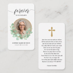 Forever in our Hearts Eucalyptus Prayer Card