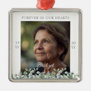 Forever In Our Hearts Eucalyptus Remembrance Metal Ornament