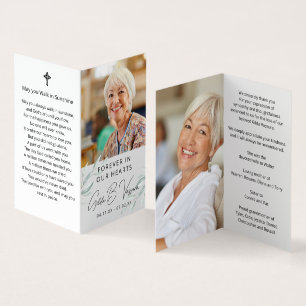 Forever In Our Hearts Foliage Photos Prayer Card