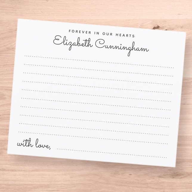 Forever in our Hearts Funeral Attendance Card (Creator Uploaded)