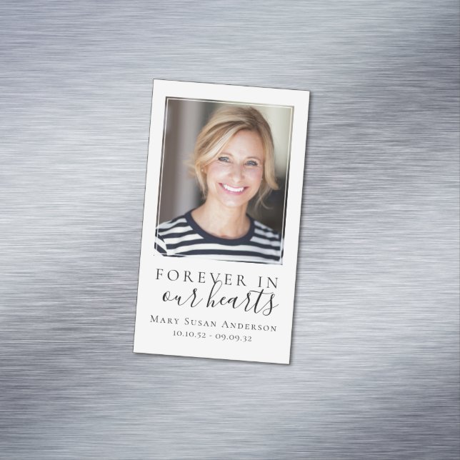 Forever in Our Hearts Funeral Favour Tribute Magnetic Business Card (In Situ)