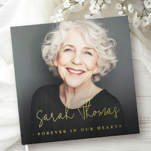 Forever in our hearts funeral memorial black guest book