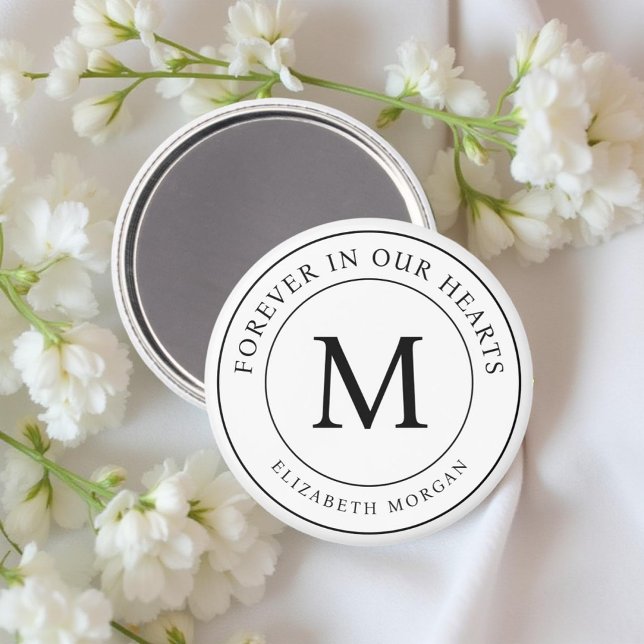 Forever in our Hearts Funeral Memorial Modern Magnet (Creator Uploaded)