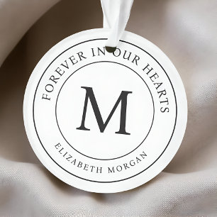 Forever in our Hearts Funeral Memorial Modern Ornament