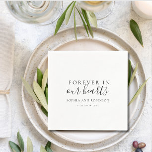 Forever in Our Hearts Funeral Memorial Napkin