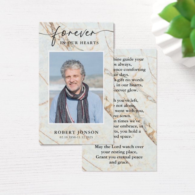 Forever In our Hearts Funeral Memorial Prayer  (Desk)