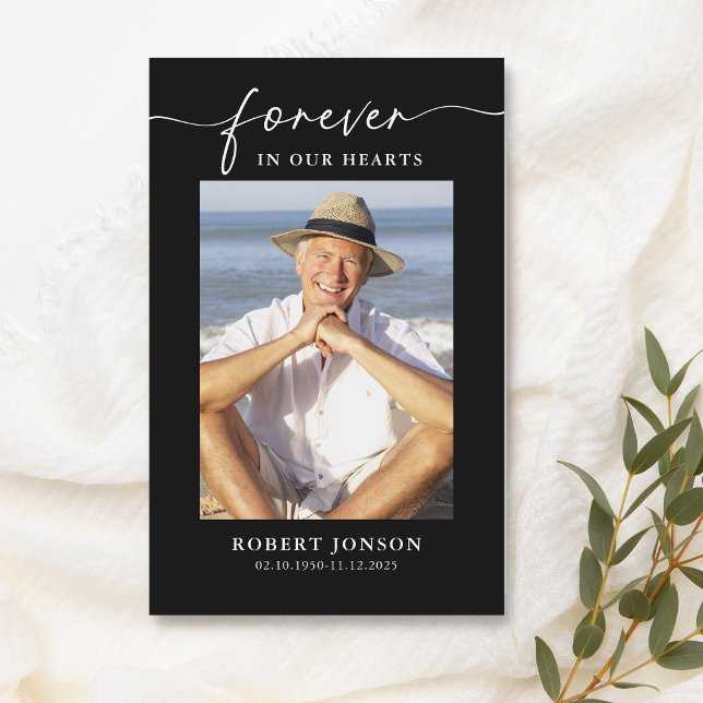 Forever In our Hearts Funeral Memorial Prayer Card (Creator Uploaded)