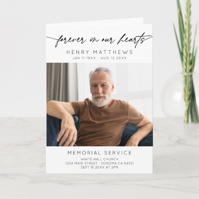 Forever In Our Hearts Funeral Order of Service Program (Front)