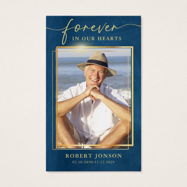 Forever In our Hearts Funeral Photo Prayer (Front)