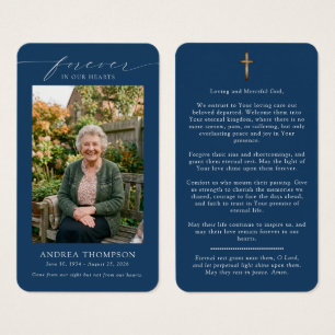 Forever in our Hearts Funeral Photo Prayer Card