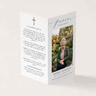 Forever in our Hearts Funeral Photo Prayer Card