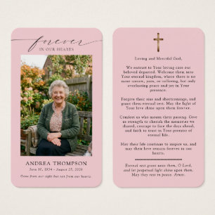 Forever in our Hearts Funeral Photo Prayer Card