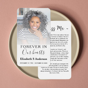Forever in Our Hearts Funeral Photo Prayer Card