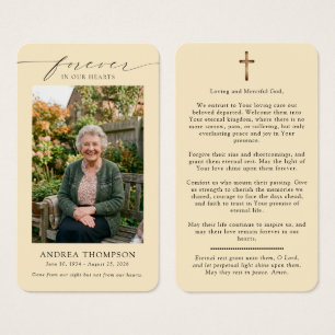 Forever in our Hearts Funeral Photo Prayer Card