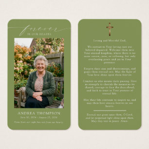 Forever in our Hearts Funeral Photo Prayer Card