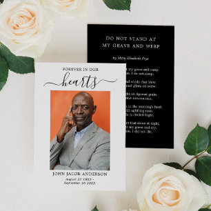 Forever In Our Hearts Funeral Prayer Card